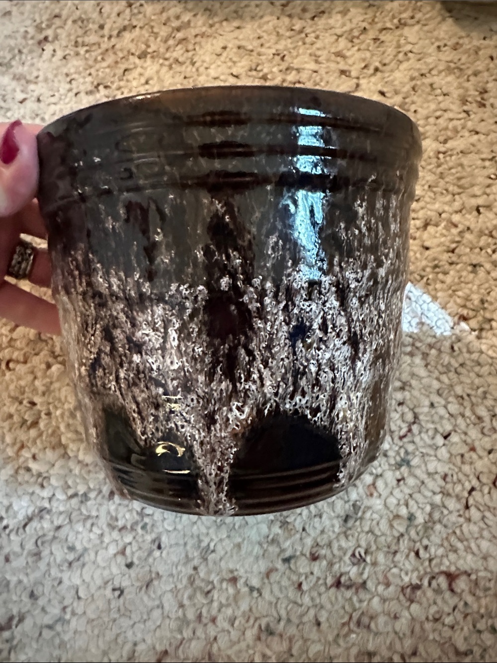 Vintage 1970s Scheurich W. Germany Drip Glaze Planter / Cachepot – Mold 822-14